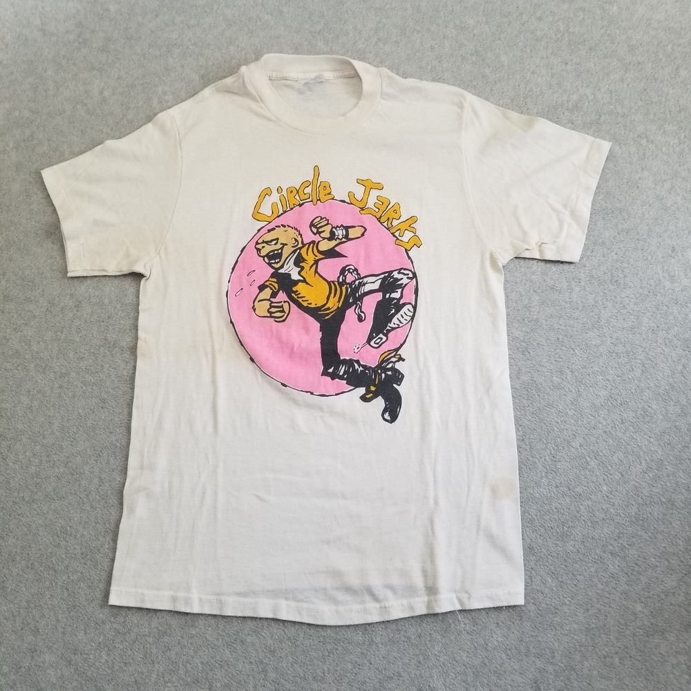 VTG Circle Jerks Shirt Mens Large White Punk Rock Skank Man Single Stitch‎ 80s